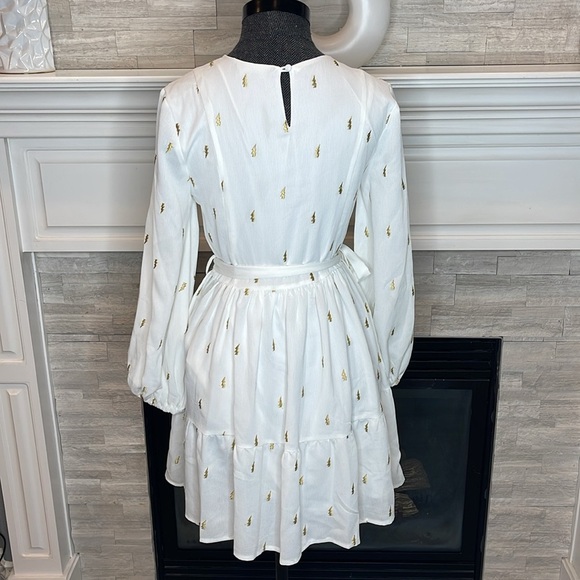 Lea & Viola Babydoll Ivory with gold dress Size Small - Picture 8 of 9